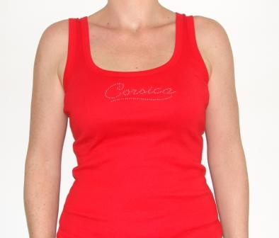 Débardeur strass Corsica rouge T1
