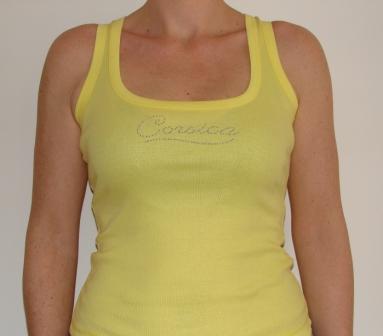 Débardeur strass Corsica jaune T2