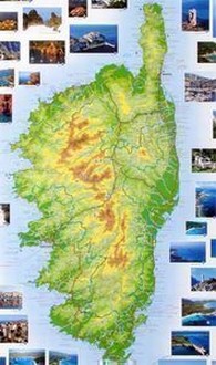 Carte routière touristique illustrée de la Corse