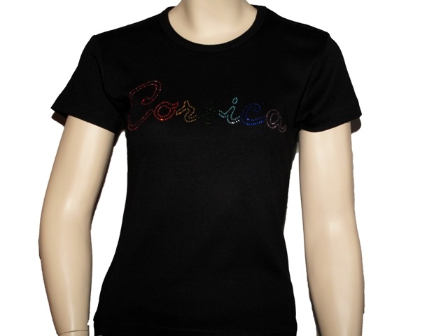 Tee-Shirt femme strass Arc en ciel