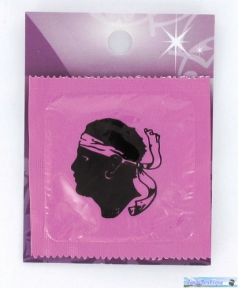 Préservatif humoristique corsica maure rose
