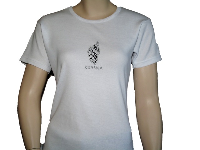 Tee-Shirt femme strass Corse nouvelle