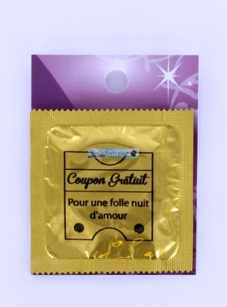 Préservatif humoristique coupon gratuit