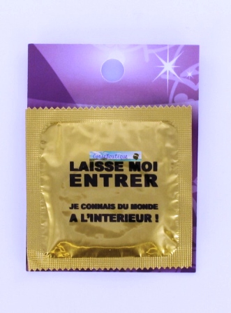 Préservatif humoristique laisse moi entrer
