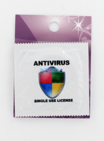 Préservatif humoristique antivirus
