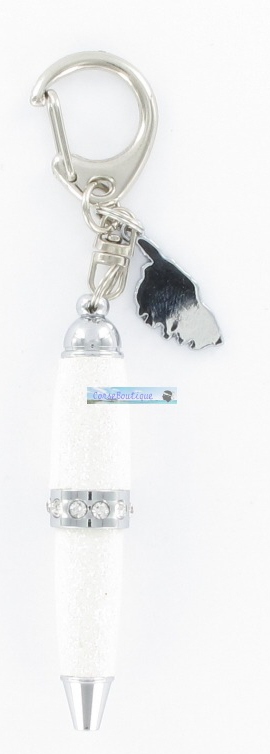 Porte clés brillants blanc stylo Corse