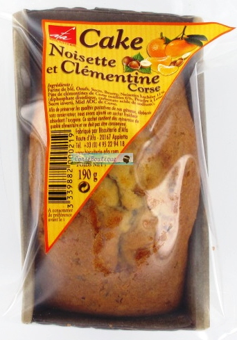 Cake Noisette et clémentine 190 gr Afa