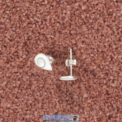 boucles d oreilles clous forme goutte argent et oeil de sainte lucie
