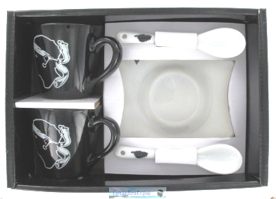 Duo tasses à café noires et blanches Corsica