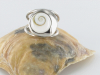 Bague argent rhodié double anneau et oeil de sainte lucie 