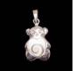 Pendentif ourson argent et oeil de sainte lucie
