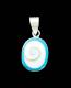 Pendentif ovale oeil de sainte lucie et turquoise