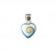Pendentif mini coeur argent oeil de sainte lucie et turquoise