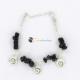 bracelet 3 yeux de sainte lucie pierre noir monte sur argent 925
