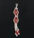 Pendentif en corail double losanges et argent 