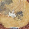 Pendentif chien en argent 925 et oeil sainte lucie