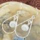 boucles d oreilles argent ciselé avec oeil de sainte lucie