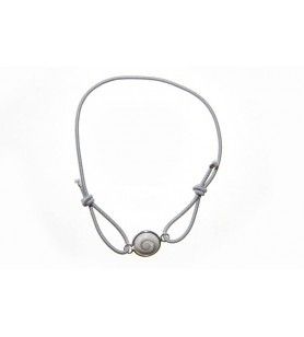   bracelet elastic cord and eye of saint lucie set silver 7.9