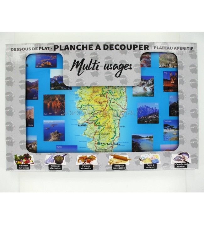 Cutting board map of Corsica illustrated 6.9 Cutting board map of Corsica illustrated 6.9