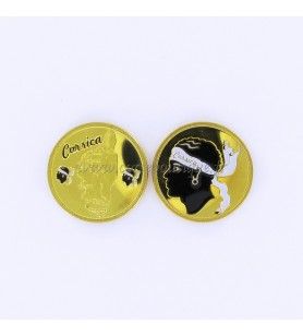   Moneda de colección Cabeza de moro negro y tarjeta de Córcega 2.9