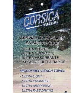   Serviette de Plage en microfibre carte Corse fond rose 9.9