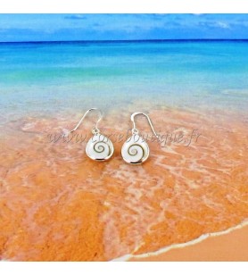  Silver earrings with St Lucia eye drop shape 13.9