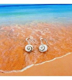   Boucles d'oreilles en argent avec oeil de Sainte Lucie rond 11.9