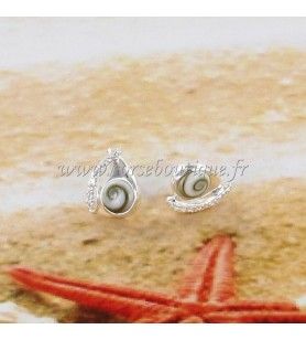   Zilveren oorbellen Saint Lucia oog en zirkonium oxide fancy vorm 39