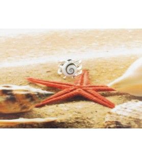   Round St. Lucia eye ring with silver ring 50