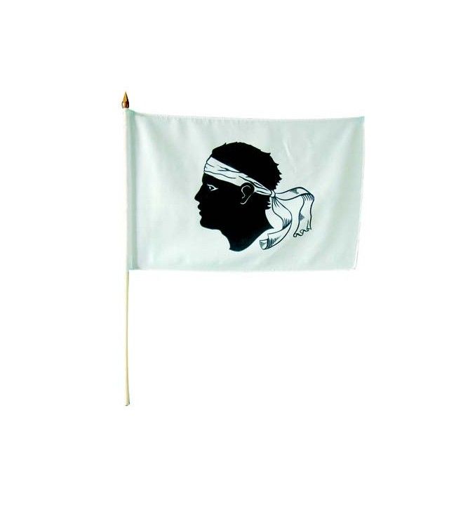   Bandeira da Córsega com pau 15X10 2
