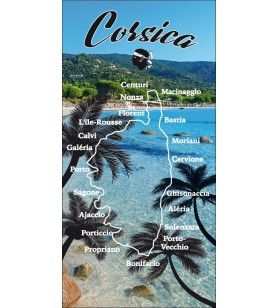   Serviette décor palmier et plage Corsica 11.5