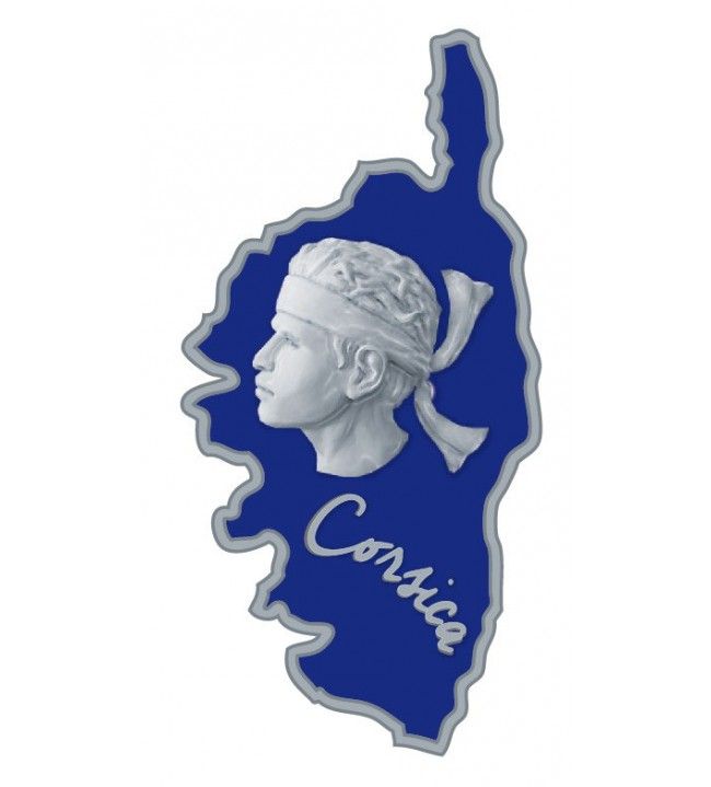   Magnet metal card Corsica and head of Moor in relief 4
