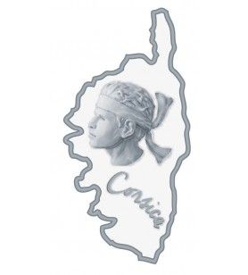   Magnet métal carte Corse et tête de Maure en relief 4