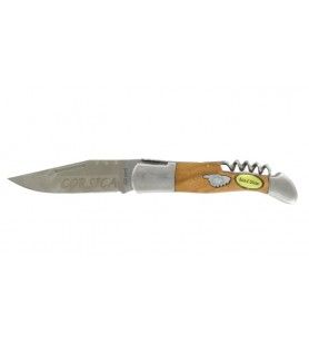   Messer mit Korkenzieher und lasergravierter Klinge 26