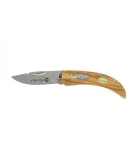   Cuchillo de madera de olivo 17 cm Mapa de Córcega 17.5
