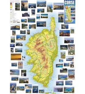  DESJOBERT Carta stradale turistica illustrata della Corsica 8.5