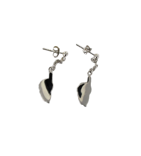   Corsica card stud earrings with chain in Silver Rhodium 26.9