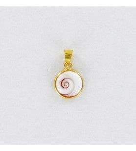   Pendant eye of saint Lucie of the mediterranean round small model crimped Gold plated 9.9