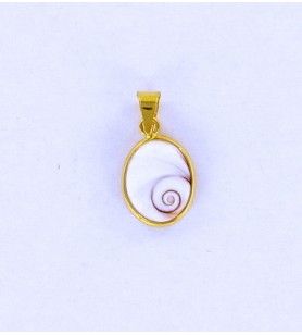   Colgante ovalado de ojo de santa lucia, tamaño pequeño, bañado en oro 9.9