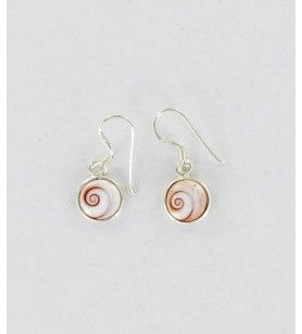   Round silver earrings with mediterranean saint lucia eye small model 16.5