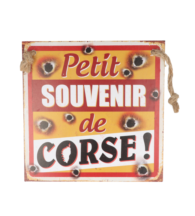 Metalen plaatje klein souvenir van Corsica