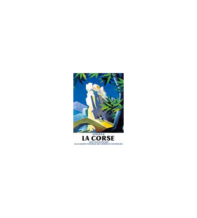 Affiche visitez la Corse avec les autocars - CORTE Affiche visitez la Corse avec les autocars - CORTE