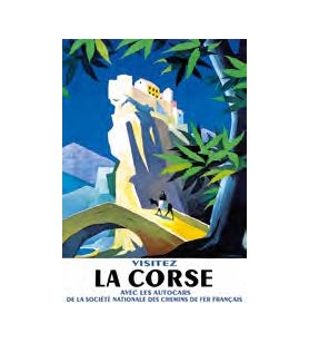 Poster bezoek Corsica met de bussen - CORTE