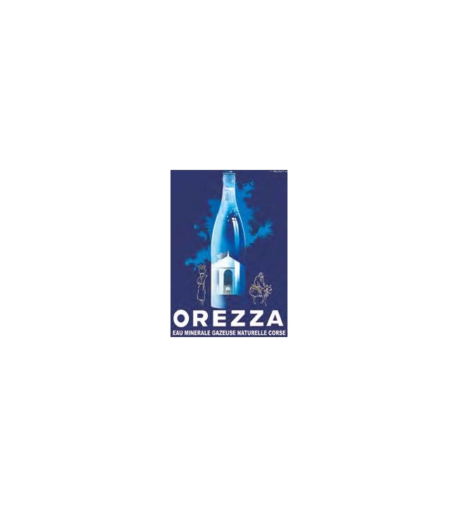 Blue poster bottle Orezza