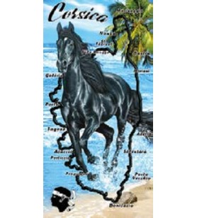 Serviette cheval noir Corsica
