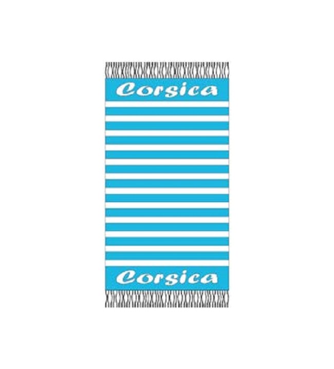 Fouta Corsica jacquard  bleu ciel