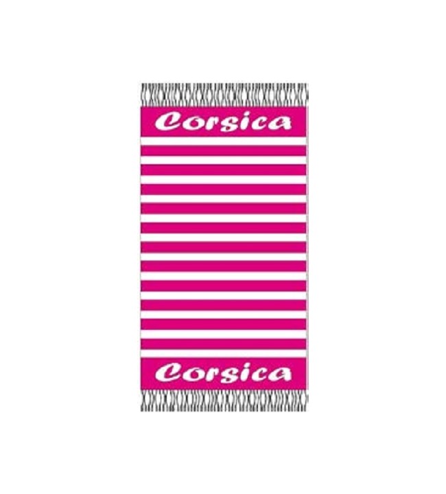 Fouta Corsica jacquard  rose