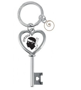 Porte clés coeur en forme clé