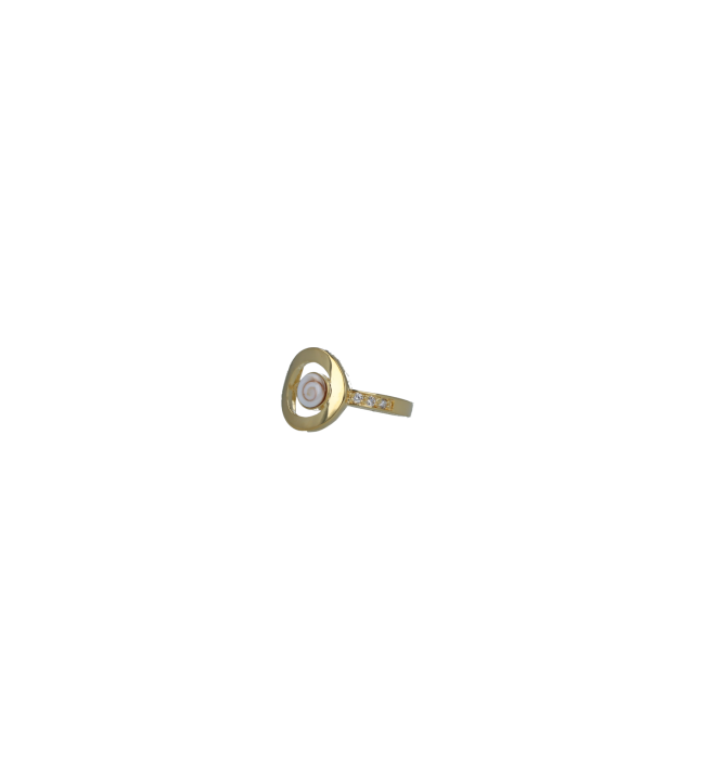 Bague cercle plaqué or et œil de sainte Lucie de méditerranée