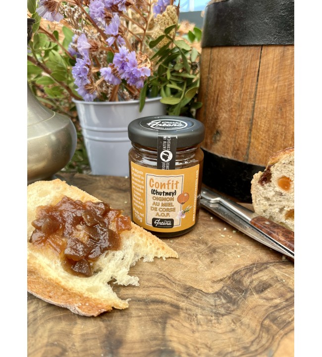 Chutney ou confit d'oignon au miel de Corse Chutney ou confit d'oignon au miel de Corse